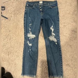 Hudson crop Riley relaxed, straight jeans